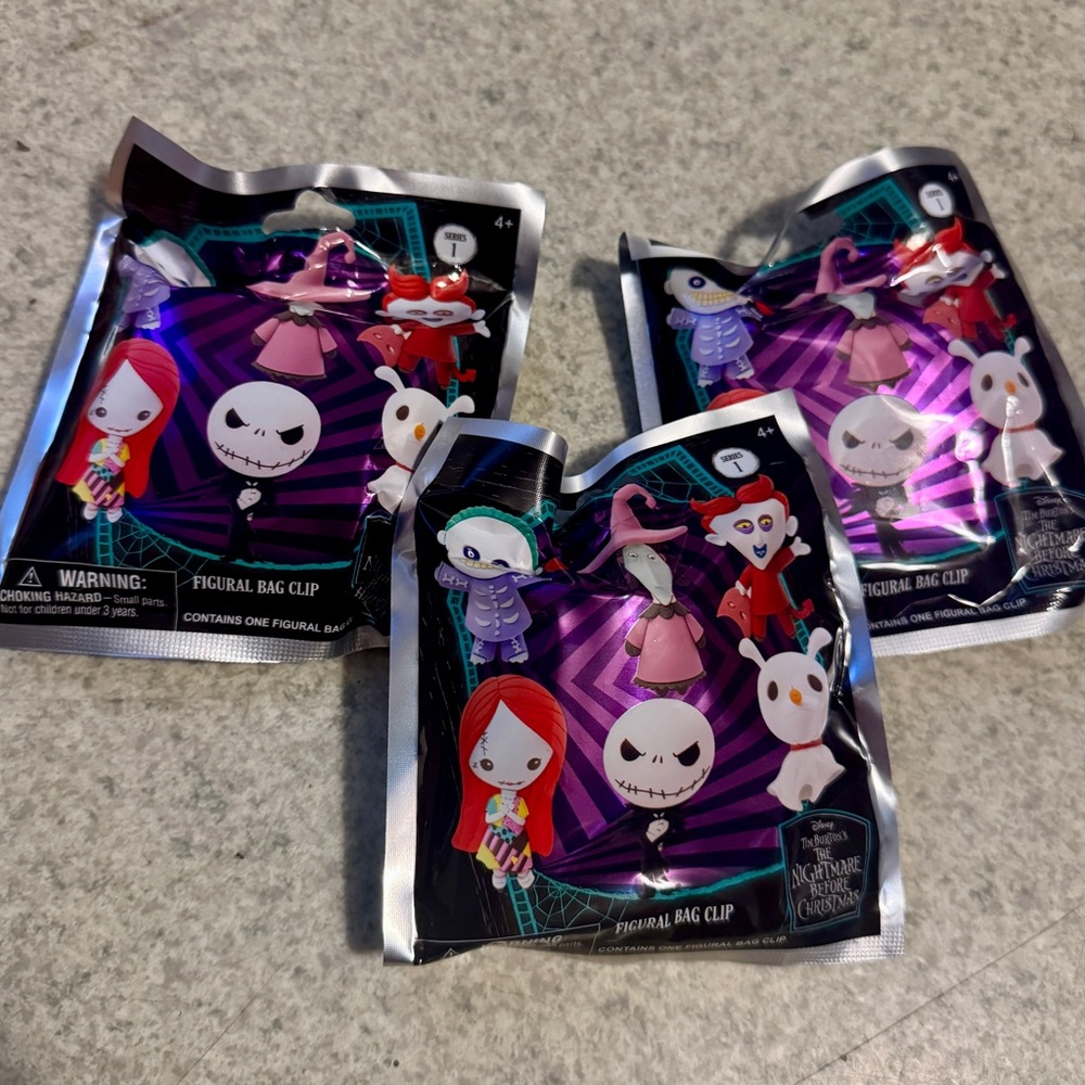 Disney Nightmare Before Christmas Character Clips - Multicolor set of 3
